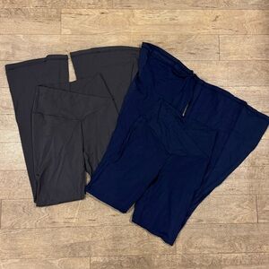 Lot of 2 Aerie Flare Legging Pants Size Medium Grey and Blue